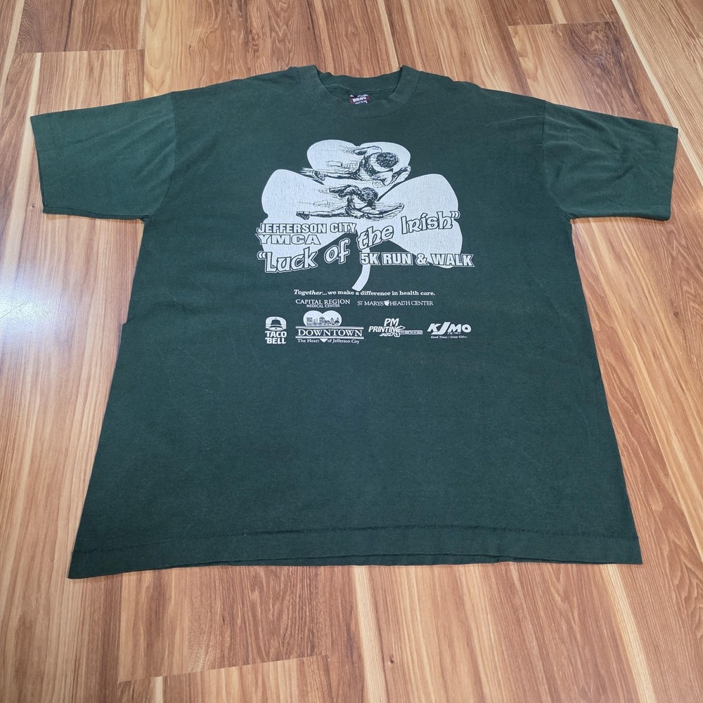 Vintage Jefferson City Luck Of The Irish 5K Run Shirt Mens XL Fruit Of The Loom